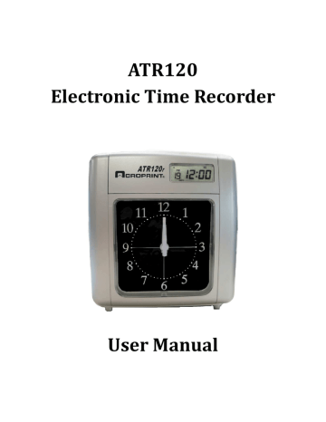 Acroprint ATR120 User manual | Manualzz Acroprint ATR120 User manual | Manualzz