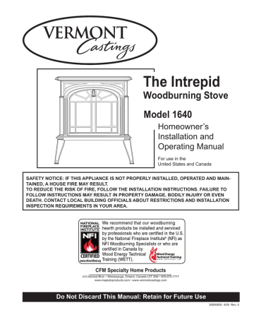 Vermont Castings Intrepid User manual Vermont Castings Intrepid User manual