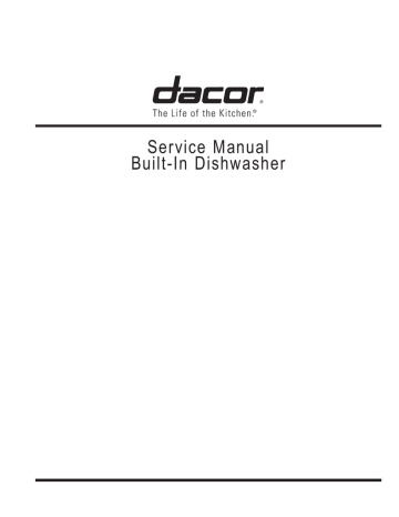 Dacor Dishwasher User manual Dacor Dishwasher User manual