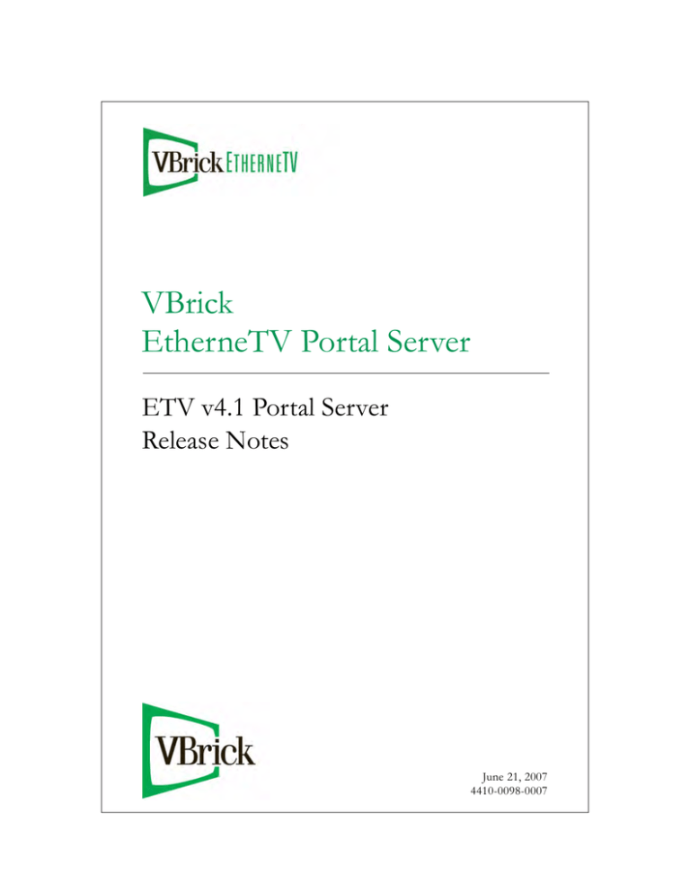 VBrick Systems StreamPlayer v4.4 User manual VBrick Systems StreamPlayer v4.4 User manual