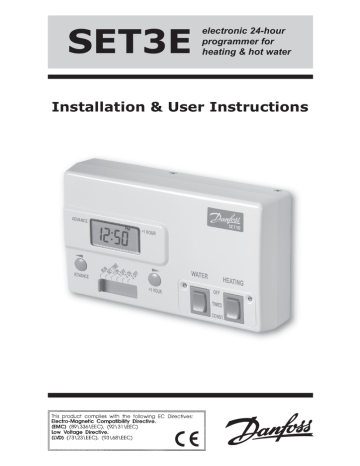 Danfoss | SET 3E | User manual | SET3E Install and User Instructions | Manualzz