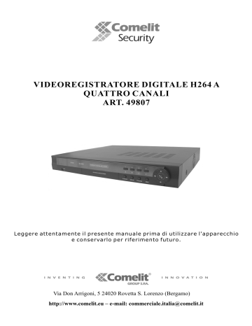 Comelit 49807 User manual Comelit 49807 User manual
