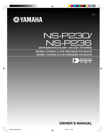 Yamaha NS-AW390W, NS-P236, NS-P230 Owner's manual Yamaha NS-AW390W, NS-P236, NS-P230 Owner's manual