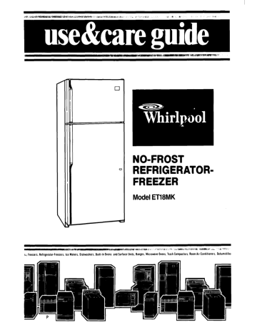 Whirlpool ETl8MK User manual Whirlpool ETl8MK User manual