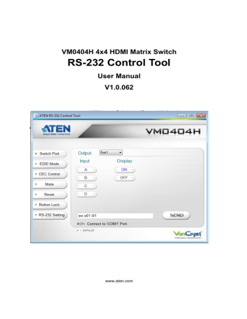 Aten VM0404H Video Matrix Switch User Manual | Manualzz Aten VM0404H Video Matrix Switch User Manual | Manualzz