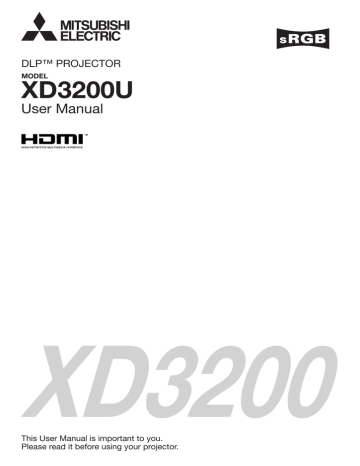 Mitsubishi DLP XD3200U User manual Mitsubishi DLP XD3200U User manual