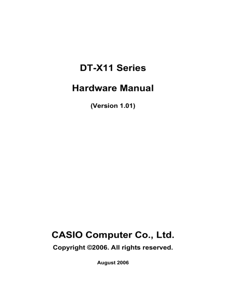 Casio DT-X11 User manual Casio DT-X11 User manual