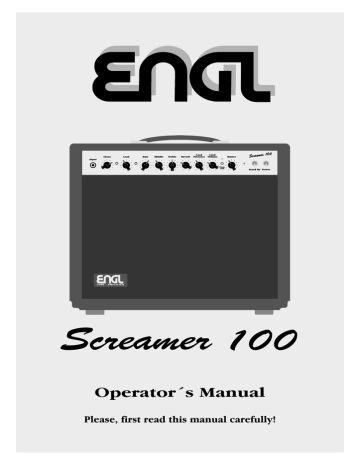 Engl Screamer 100 User manual Engl Screamer 100 User manual