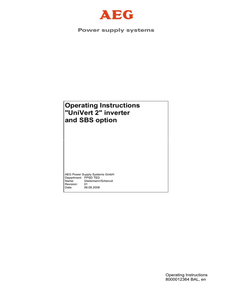 AEG ARE I2 Operating instructions AEG ARE I2 Operating instructions