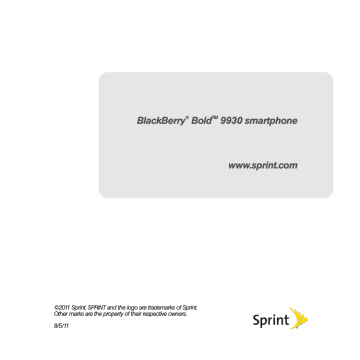 Using Advanced Sprint Services. Sprint Nextel Bold 9930, 9930 | Manualzz