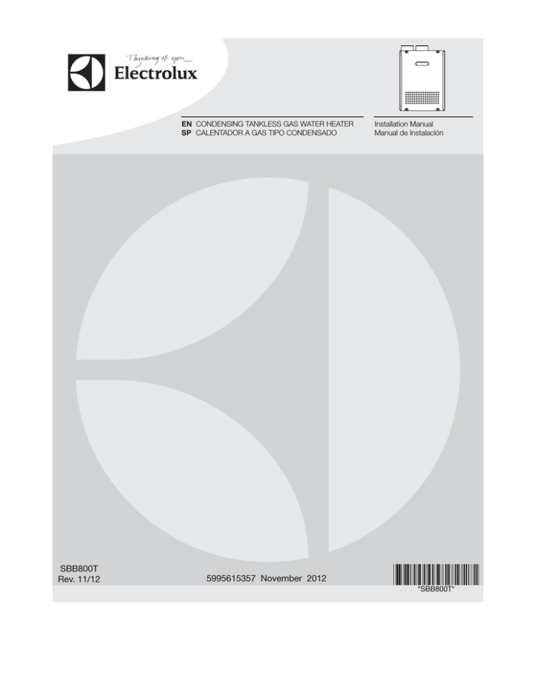 Electrolux EN19WI30LS Installation guide Electrolux EN19WI30LS Installation guide
