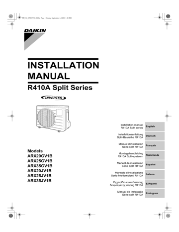 Daikin ARX20JV1B Installation manual | Manualzz