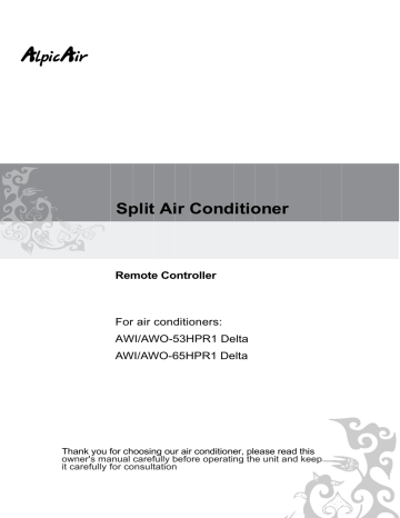 AlpicAir | AWO-65HPR1 Delta | User manual | Remote Controller | Manualzz