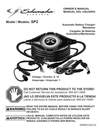 Schumacher SP2 Owner's manual Schumacher SP2 Owner's manual