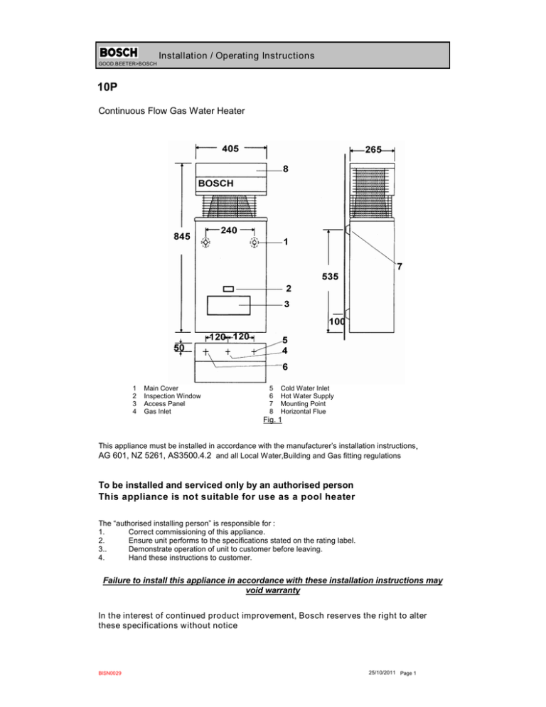 Bosch Instructions for Use Operating instructions Bosch Instructions for Use Operating instructions