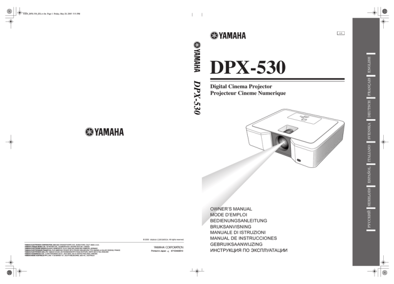Yamaha DPX-530 Owner's manual Yamaha DPX-530 Owner's manual
