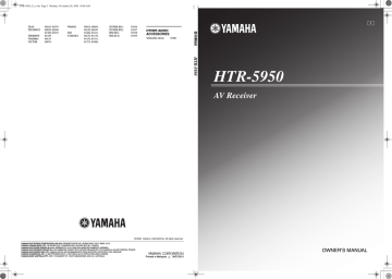 Yamaha AV Receiver, HTR-5950, HTR-5950SL Owner's manual Yamaha AV Receiver, HTR-5950, HTR-5950SL Owner's manual