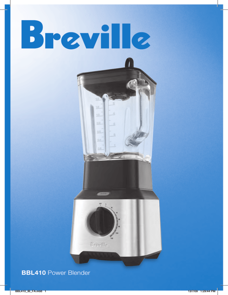 Breville BBL410XL User manual Breville BBL410XL User manual