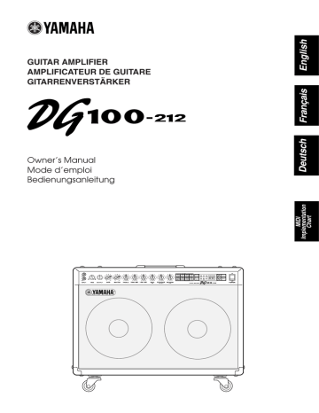 Yamaha DG100-212, DG100 Owner's manual Yamaha DG100-212, DG100 Owner's manual