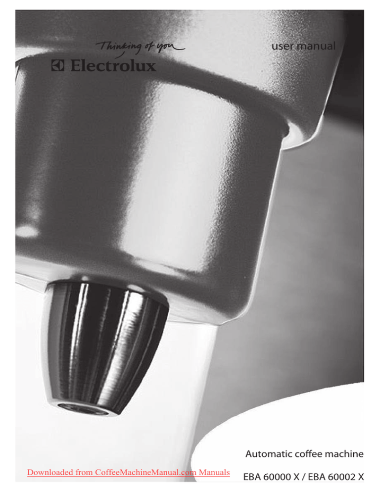 Electrolux EBA 60000X User manual Electrolux EBA 60000X User manual