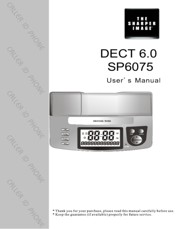 Sharper Image SP6075 Operating instructions Sharper Image SP6075 Operating instructions