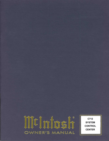 McIntosh C712 Operating instructions McIntosh C712 Operating instructions