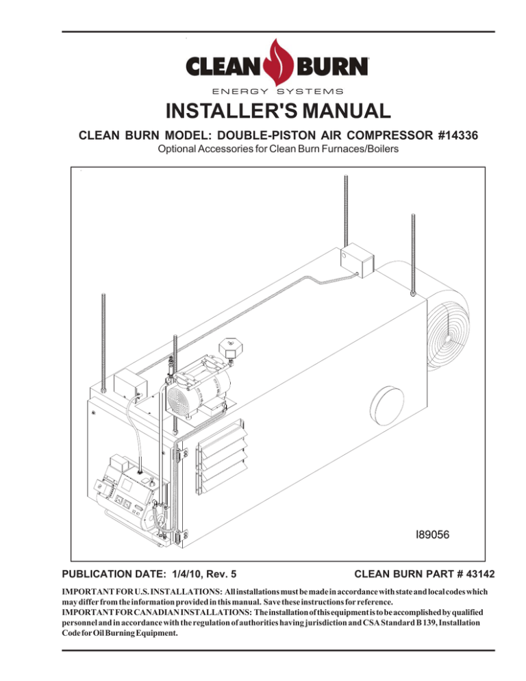 Cleanburn 14336 Specification Cleanburn 14336 Specification