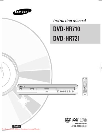 Samsung DVD-HR710 Instruction manual Samsung DVD-HR710 Instruction manual