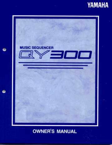 Yamaha QY300, QY-300 Owner's manual Yamaha QY300, QY-300 Owner's manual
