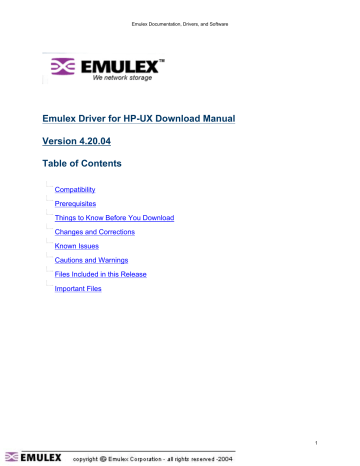 Emulex LP9802DC User manual Emulex LP9802DC User manual