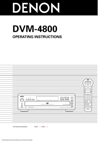 Denon DVM-4800 Operating instructions | Manualzz