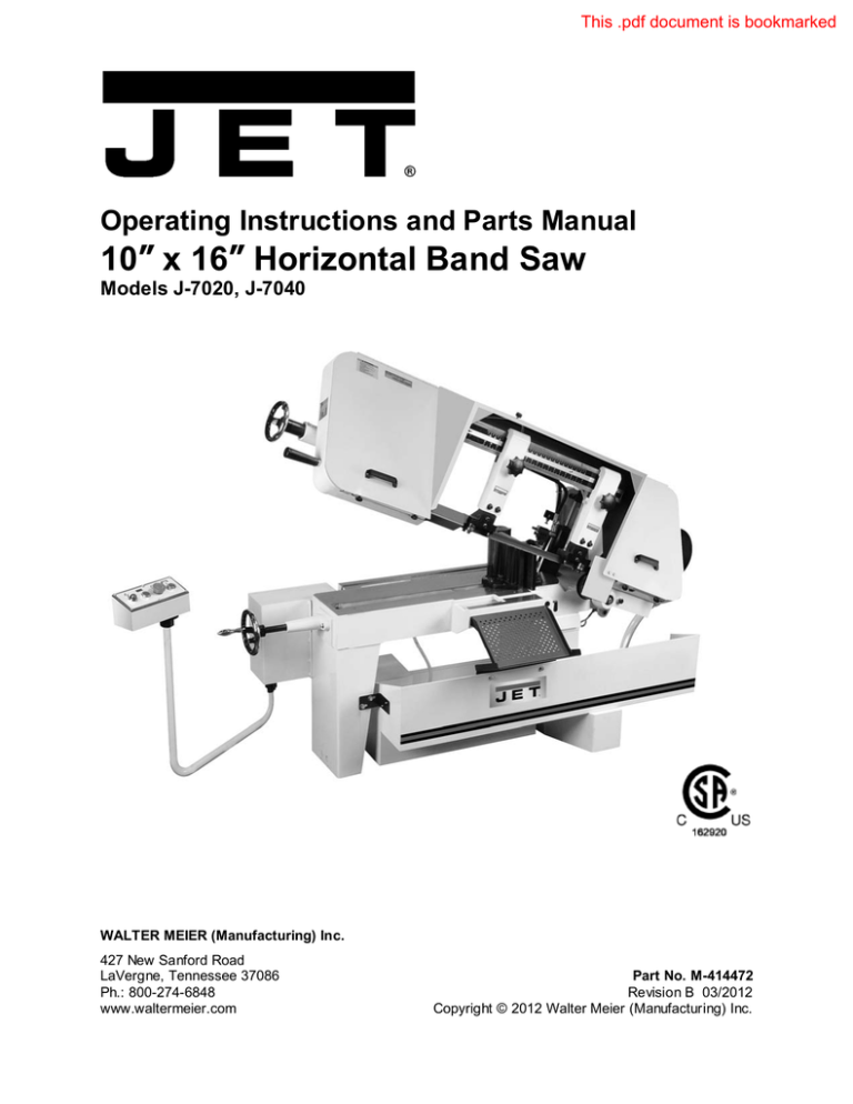 JET 7020/7040, J-7040-4, J-7040 Owner's manual JET 7020/7040, J-7040-4, J-7040 Owner's manual