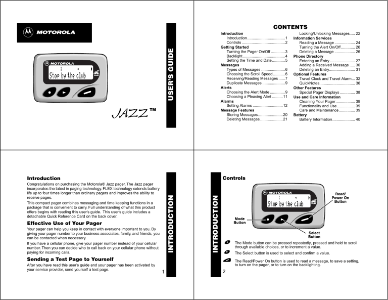 Motorola Jazz User manual Motorola Jazz User manual