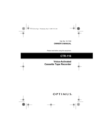 Radio Shack CTR-116 Owner's manual Radio Shack CTR-116 Owner's manual