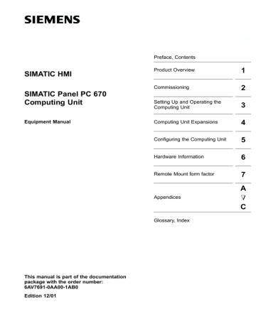 Siemens PC 670 Datasheet Siemens PC 670 Datasheet