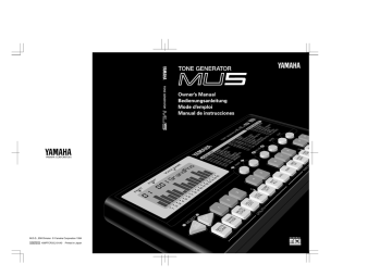 Yamaha MU5 User's manual Yamaha MU5 User's manual