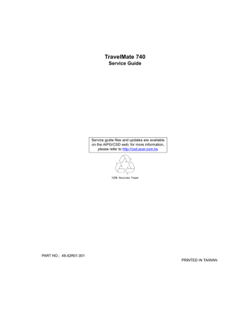 Acer 740 Laptop Service Guide | Manualzz Acer 740 Laptop Service Guide | Manualzz
