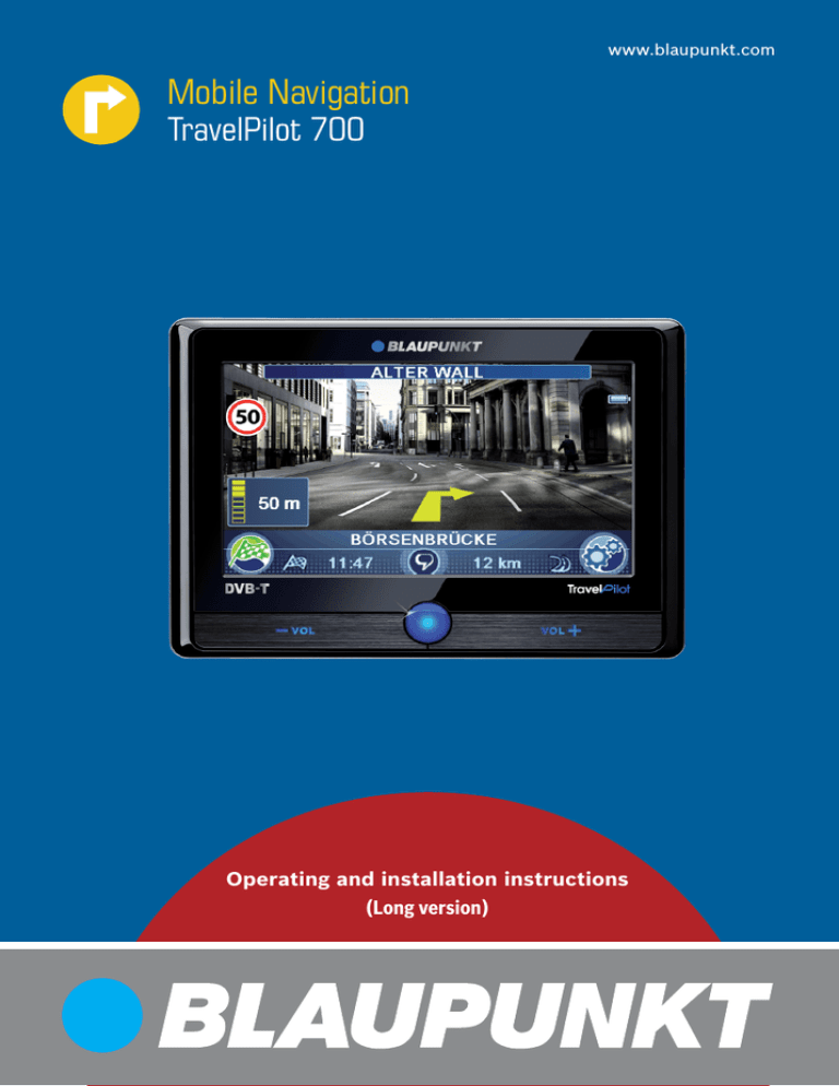 Blaupunkt TravelPilot 700 Datasheet Blaupunkt TravelPilot 700 Datasheet