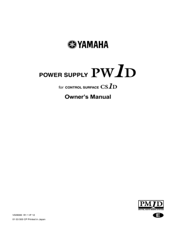 Yamaha PW1D Owner's manual Yamaha PW1D Owner's manual