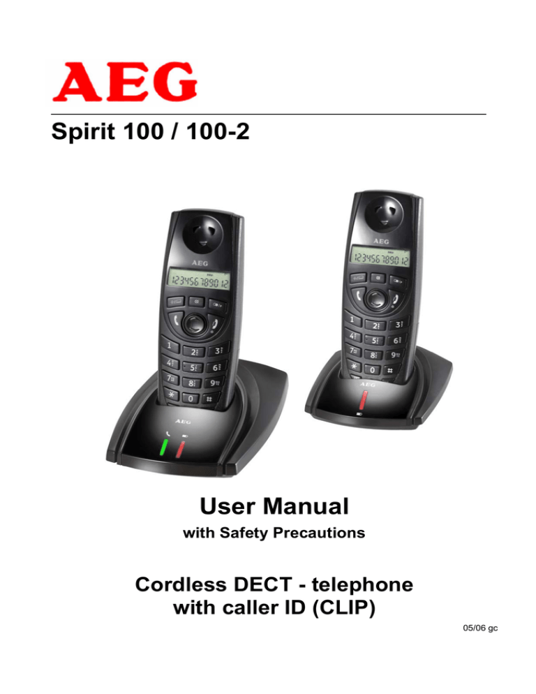 AEG Spirit 1002 User manual AEG Spirit 1002 User manual