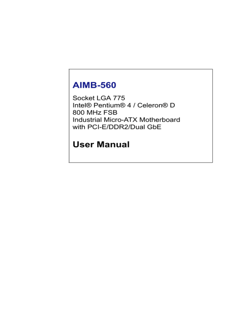 Advantech AIMB-560 User manual Advantech AIMB-560 User manual