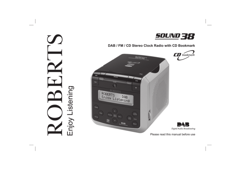 Roberts Sound 38( Rev.1) , SOUND RD-78, Sound 38 User guide Roberts Sound 38( Rev.1) , SOUND RD-78, Sound 38 User guide