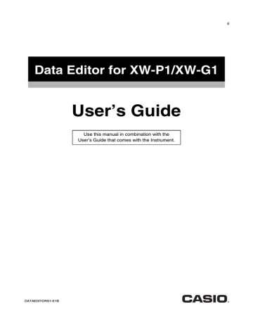 User's Guide | Casio XW-G1 User`s guide | Manualzz