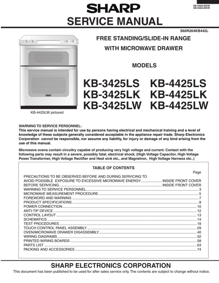 Sharp KB-3300JW User manual Sharp KB-3300JW User manual