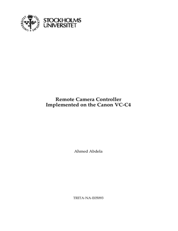 Canon VC-C4 User manual Canon VC-C4 User manual