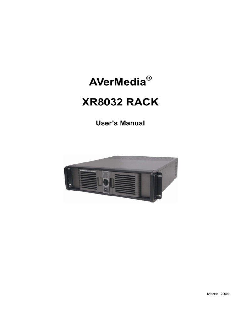Avermedia XR8032 User manual Avermedia XR8032 User manual
