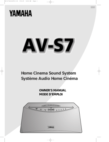Yamaha AV-S7 Owner's manual Yamaha AV-S7 Owner's manual