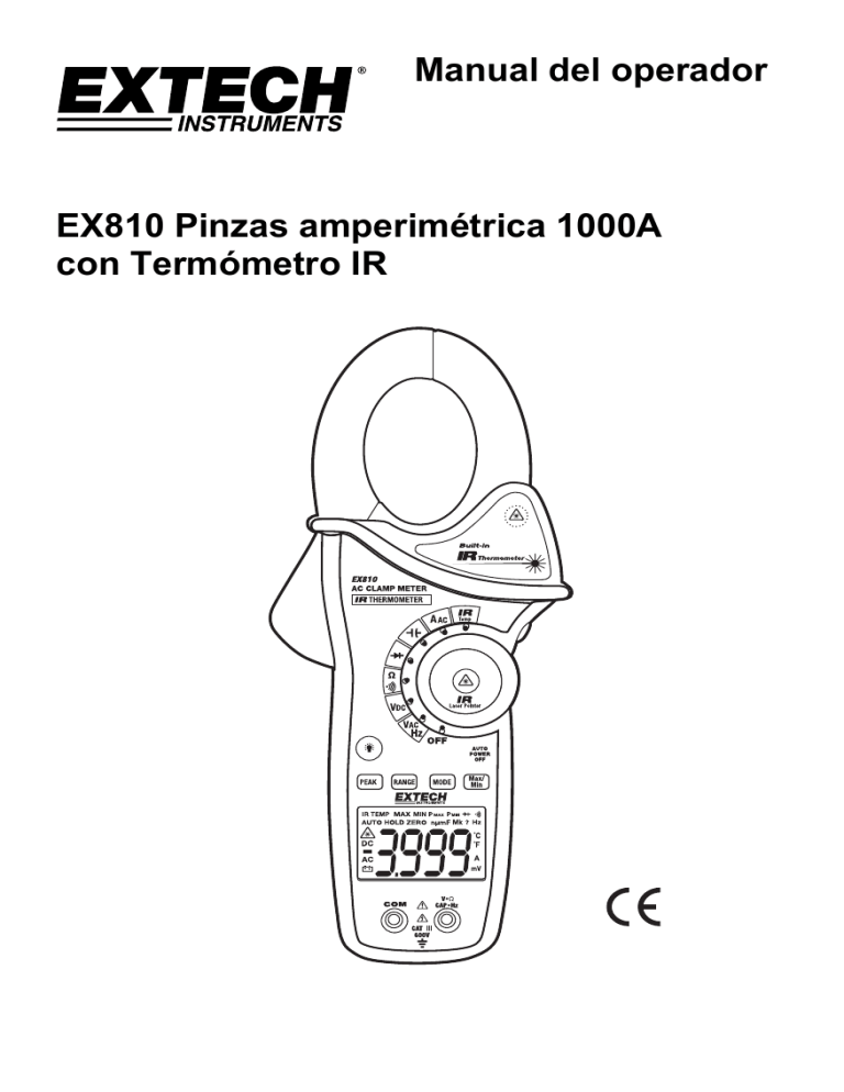 Extech Instruments EX810 User manual Extech Instruments EX810 User manual