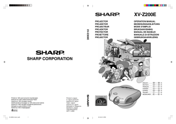 Sharp XV-Z200E Projector Operation Manual | Manualzz Sharp XV-Z200E Projector Operation Manual | Manualzz
