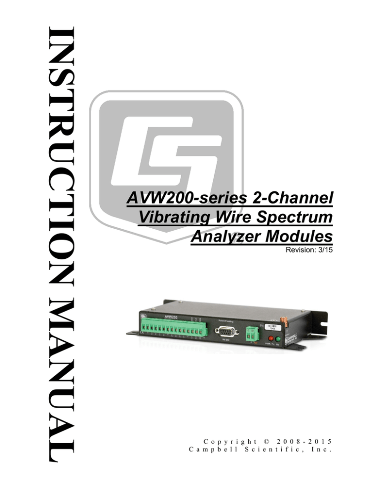 Campbell AVW200 series User manual Campbell AVW200 series User manual